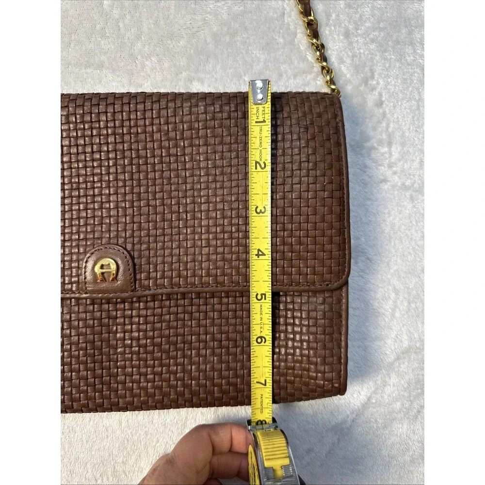 Vintage Etienne Aigner Woven Brown Crossbody Shoulder Handbag - Picture 13 of 14